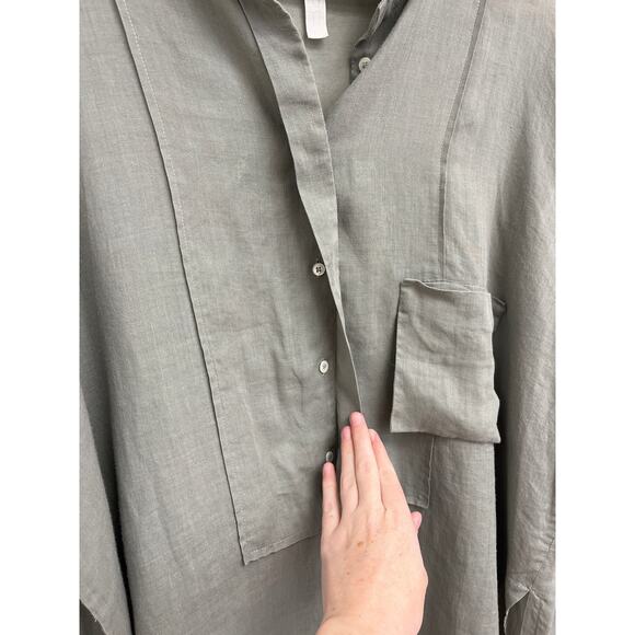 Annette Gortz Linda Oversized Boxy Lagenlook Minimalist Ramie Blouse - 40/Medium - Picture 7 of 13